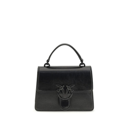 PINKO Black Goatskin Shoulder Bag