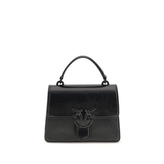 PINKO Black Goatskin Shoulder Bag