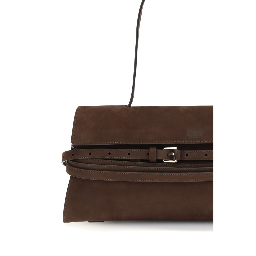 Moschino Brown Calf Leather Bos Taurus Handbag