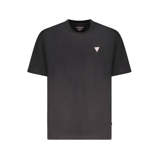T-Shirt by Guess Jeans for men in organic cotton black showcases a chic silhouette, artfully detailed with a chic and for a chic finish.