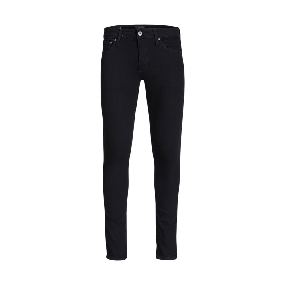 Jeans by Jack Jones for men in denim cotton black presents a refined pantology silhouette, artfully defined by a refined pantology skinny, long, and a sophisticated .