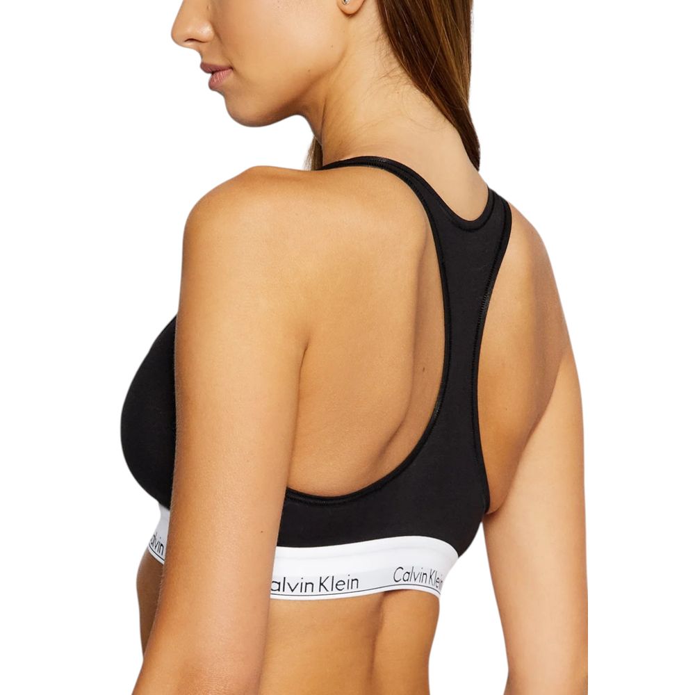 Bra by Calvin Klein Underwear for women in stretch modal cotton black features a nuanced silhouette, showcasing the nuanced design of the Women's Stretch Modal Cotton Bra with a nuanced fit.