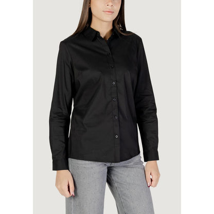 Jacqueline De Yong Black Cotton Blouse