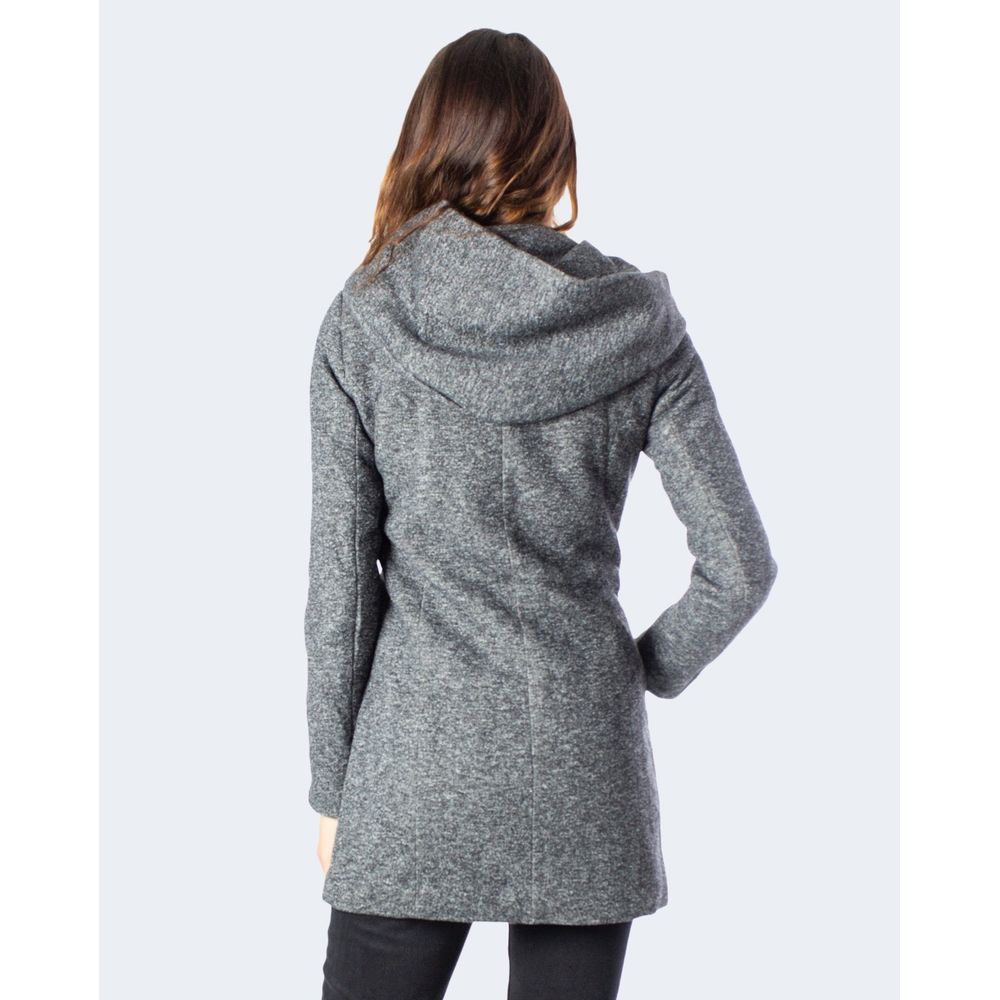Hooded Overcoat by Only for women in cotton polyester gray features a cosy chic silhouette, artfully detailed with a sophisticated hooded neckline and premium hooded for a cosy chic finish.