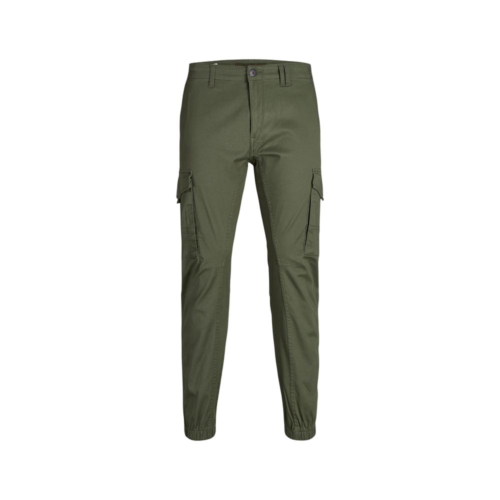 Trousers by Jack Jones for men in stretch cotton green presents a smart silhouette, meticulously detailed with a smart skinny & slim, a smart long, and a smart .