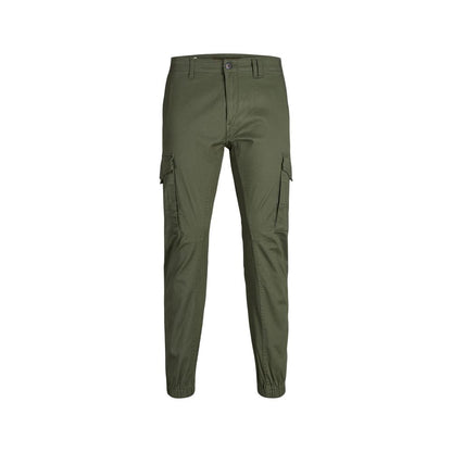 Trousers by Jack Jones for men in stretch cotton green presents a smart silhouette, meticulously detailed with a smart skinny & slim, a smart long, and a smart .