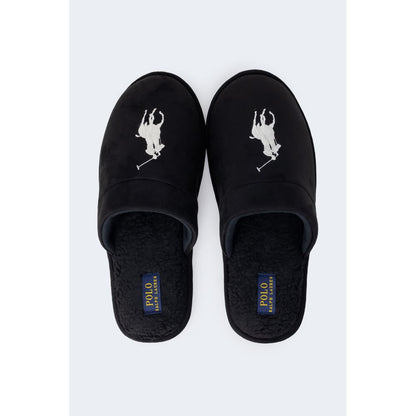 Slippers by Ralph Lauren for men in polyester black presents a effortless silhouette, showcasing the elegant Men's Polyester Slippers design with its unique and sophisticated .