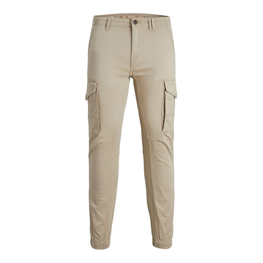 Jack Jones Beige Cotton Cargo Pants