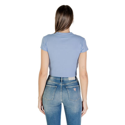 T-Shirt by Calvin Klein Jeans for women in stretch cotton blue features a plush silhouette, showcasing a sophisticated and for a truly plush finish.