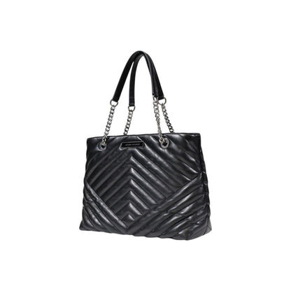 Handbag by Armani Exchange for women in polyester faux leather black features an refined silhouette, showcasing a secure , ample , and versatile handle for a sophisticated refined aesthetic.