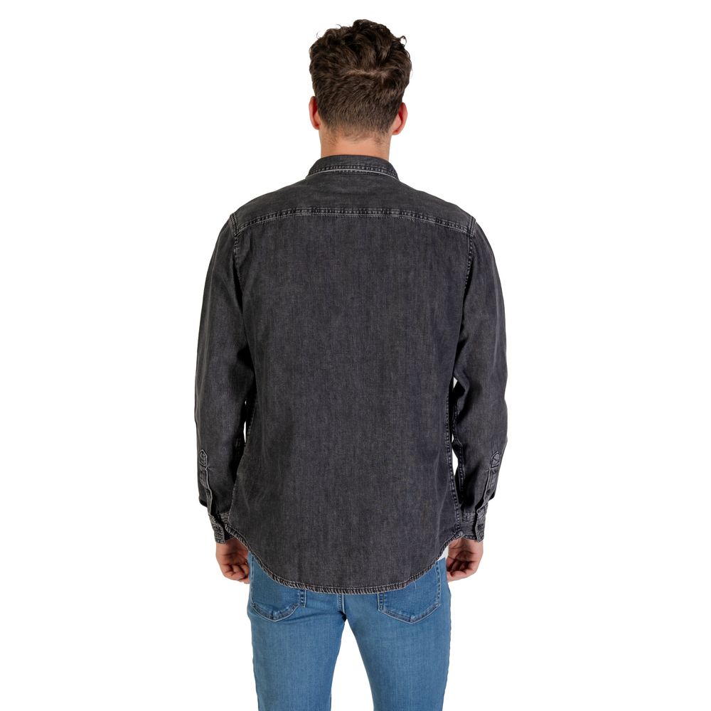 Calvin Klein Jeans Men's Long-Sleeve Denim Cotton Shirt - Black