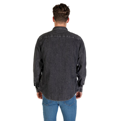 Calvin Klein Jeans Men's Long-Sleeve Denim Cotton Shirt - Black