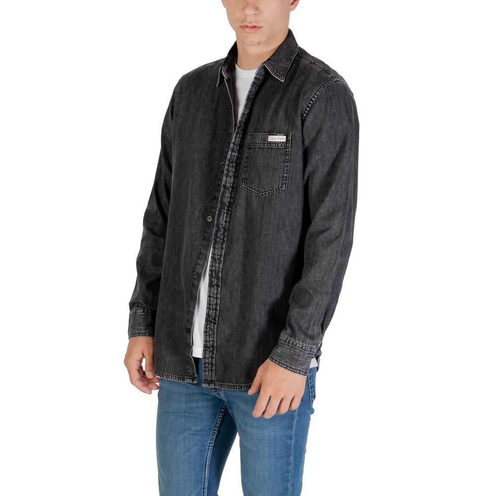 Calvin Klein Jeans Men's Long-Sleeve Denim Cotton Shirt - Black