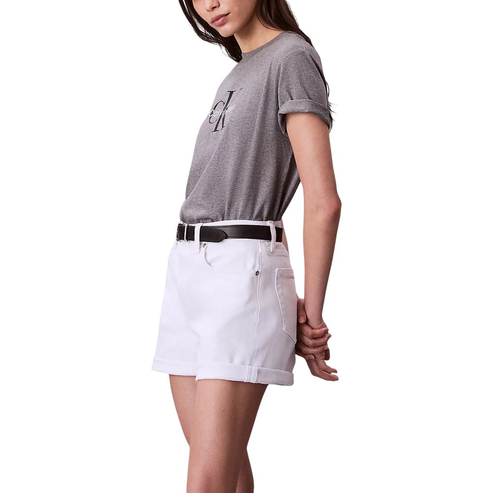 T-Shirt by Calvin Klein Jeans for women in cotton gray showcases a fashionable silhouette, elegantly detailed with a fashionable and for a sophisticated, high-fashion look.
