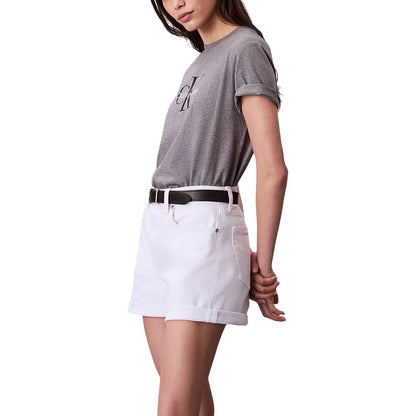 T-Shirt by Calvin Klein Jeans for women in cotton gray showcases a fashionable silhouette, elegantly detailed with a fashionable and for a sophisticated, high-fashion look.