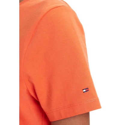 T-Shirt by Tommy Hilfiger for women in cotton orange features an edgy silhouette, meticulously detailed with a sophisticated and crew neckline for a truly edgy finish.