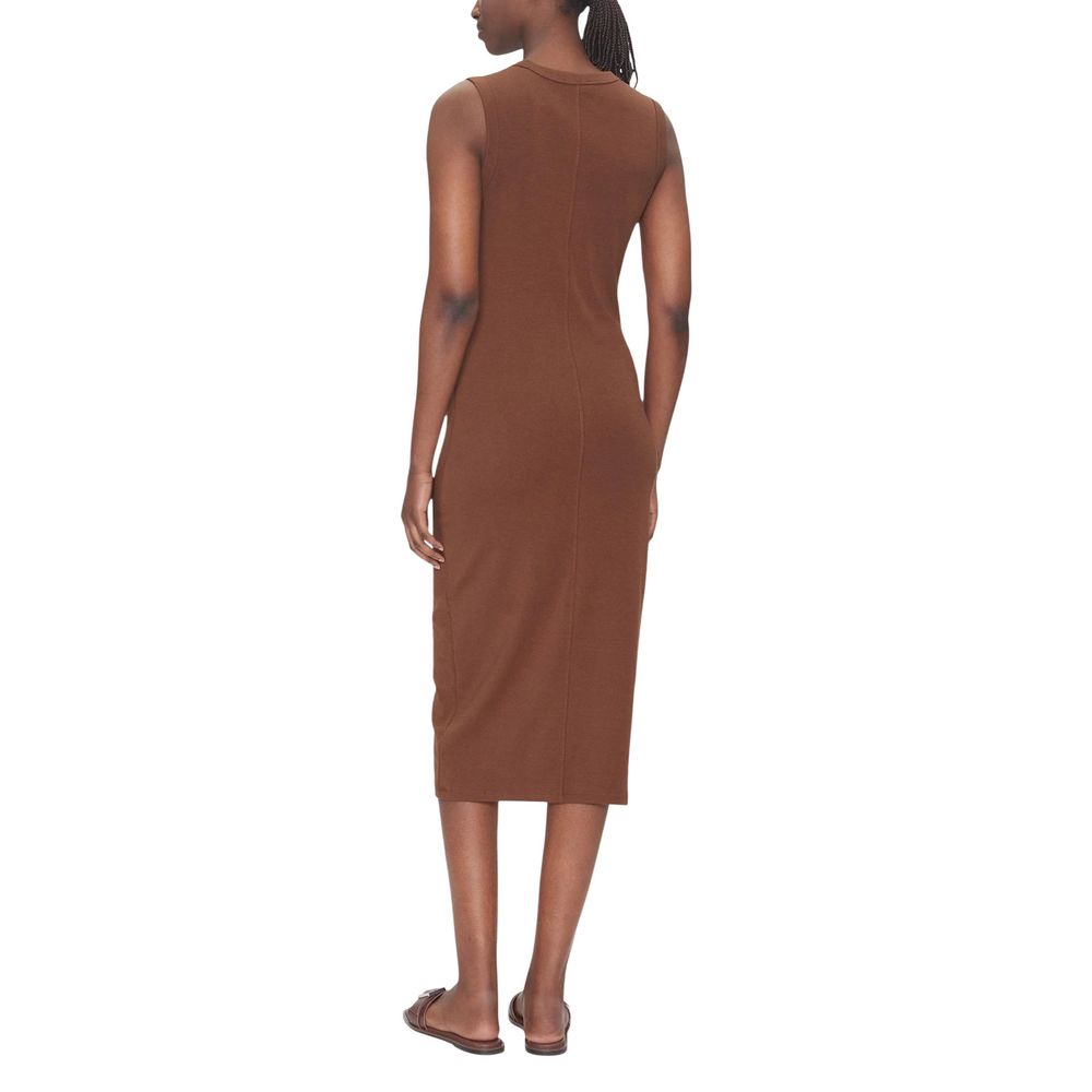 Dress by Calvin Klein Jeans for women in stretch cotton & silicone brown features an magnificent silhouette, artfully detailed with a magnificent and that flows into an magnificent long.