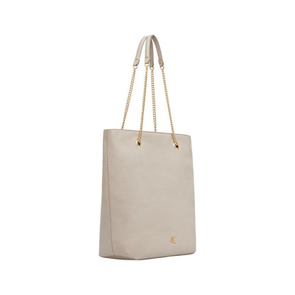 Tote Handbag by Calvin Klein for women in polyethylene & polyurethane beige & gold presents a ornamental silhouette, showcasing a secure drawstring, ample , and versatile handle for a ornamental finish.