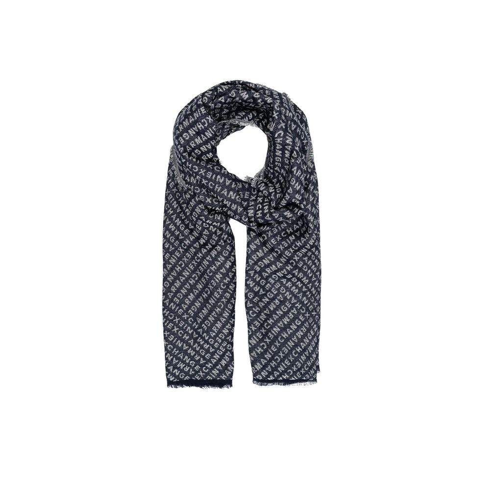 Scarf by Armani Exchange for men in viscose cotton blue showcases a ethereal silhouette, artfully capturing the essence of the ethereal Lightweight Viscose Cotton Scarf design for a sophisticated look.