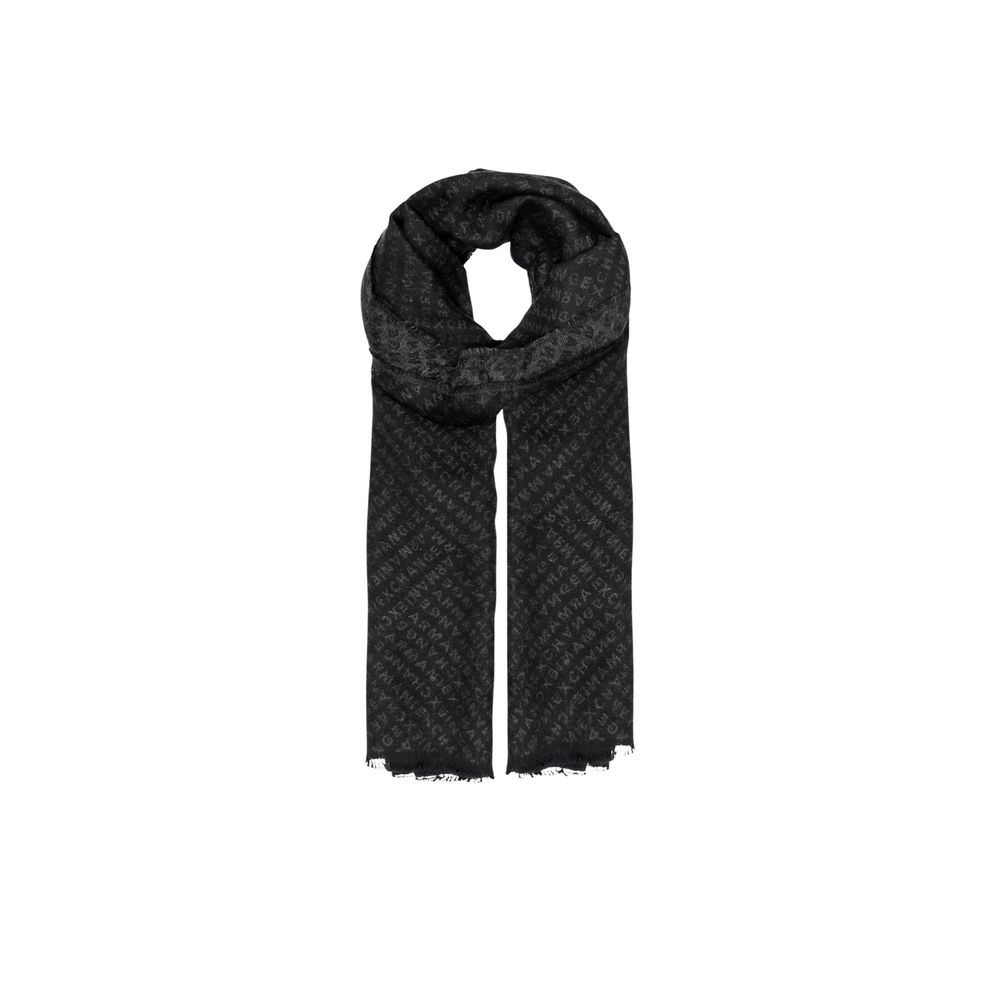 Scarf by Armani Exchange for men in viscose cotton black presents a ethereal silhouette, artfully capturing the essence of the ethereal Lightweight Viscose Cotton Scarf design for a sophisticated look.