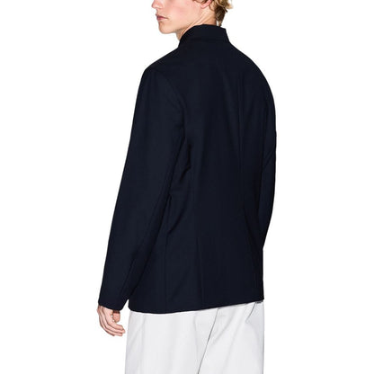 Blazer by Armani Exchange for men in polyester & viscose black features an crisp silhouette with sophisticated and a crisp for a truly crisp finish.