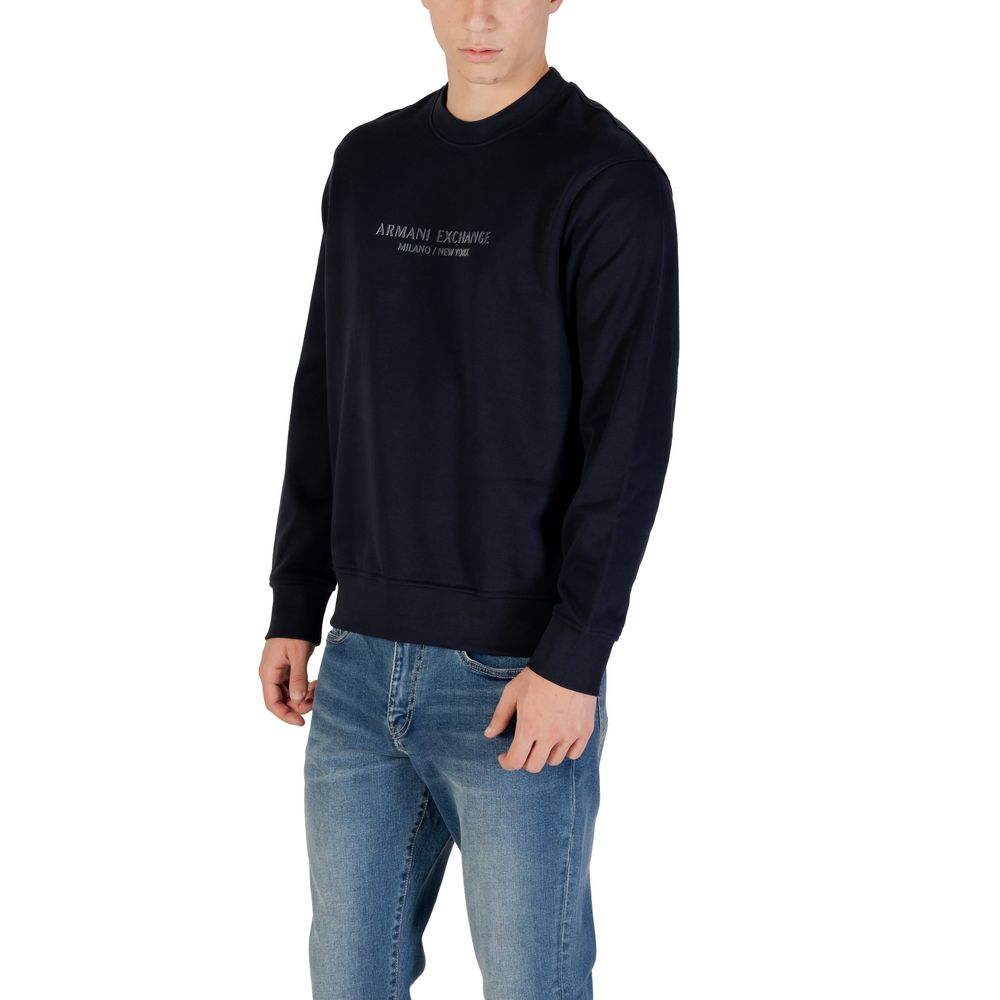 Activewear Sweatshirt by Armani Exchange for men in cotton blue showcases a athletic silhouette with sleeves, a athletic crew neckline, and high-performance for a athletic aesthetic.