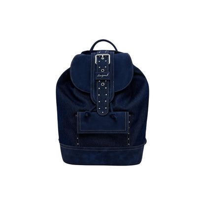 Small Travel Flap Backpack by Desigual for women in poly cotton blue & signature showcases a stately Poly Cotton Small Travel Flap Backpack design, featuring a secure snap, flap, buckle & button with stately external-pockets and versatile backpack-strap & adjustable-strap.