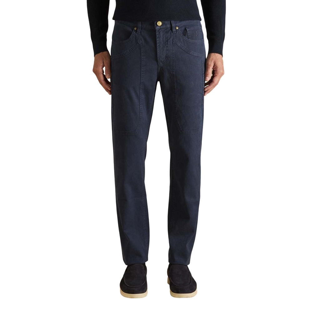 Jeans by Jeckerson for men in denim cotton blue features an refined tailoring silhouette, showcasing a premium skinny & slim with a and long cut for a refined tailoring look.