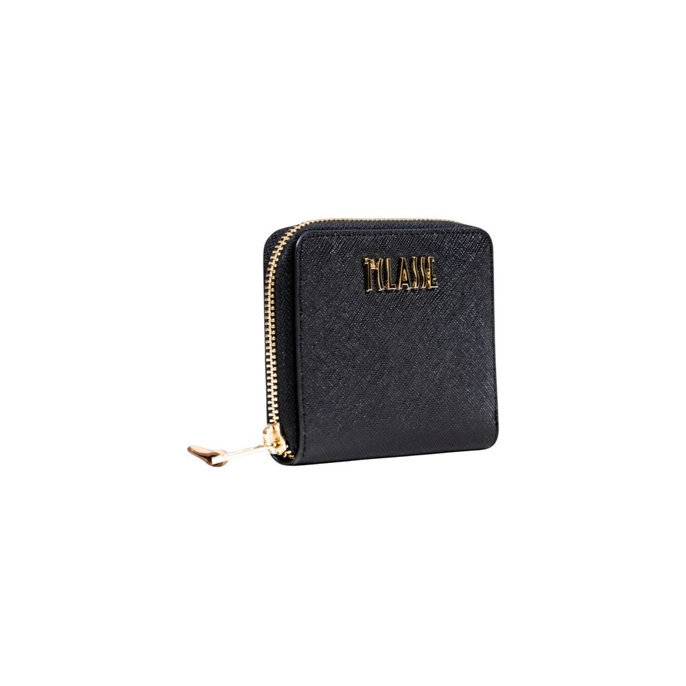 Wallet by Alviero Martini Prima Classe for women in pvc & cotton polyester black & gold features a streamlined silhouette, showcasing the streamlined PVC & Cotton Polyester Wallet design with sophisticated for a premium look.