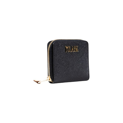 Wallet by Alviero Martini Prima Classe for women in pvc & cotton polyester black & gold features a streamlined silhouette, showcasing the streamlined PVC & Cotton Polyester Wallet design with sophisticated for a premium look.