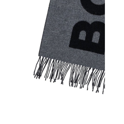 Scarf by Hugo Boss for men in polyamide wool gray showcases a ethereal silhouette, artfully capturing the ethereal essence of the Polyamide Wool Scarf design with a sophisticated finish.