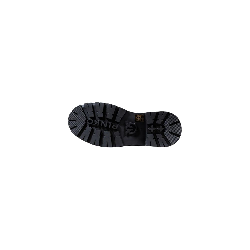 Lace-Up Ankle Boots by PINKO for women in polyurethane leather & rubber black & gold features an dynamic silhouette, showcasing the dynamic Women's Polyurethane Leather & Rubber Lace-Up Ankle Boots design with its distinctive and elegant .