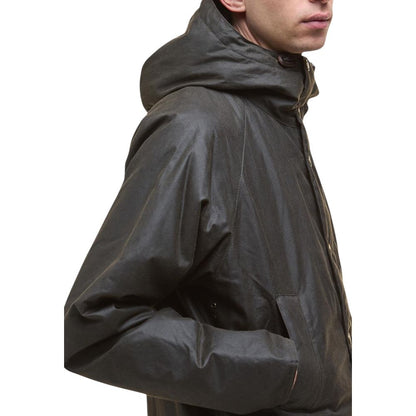 Hooded Parka by Barbour for men in cotton & metal green features an avant garde silhouette, showcasing refined pockets & hooded and a sophisticated hooded neckline for a polished look.