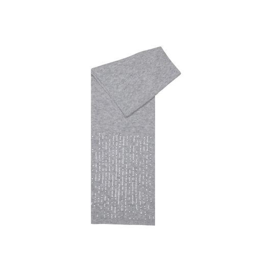 Scarf by Pieces for women in stretch polyester gray presents a ethereal silhouette, artfully capturing the sophisticated design and premium aesthetic of the Stretch Polyester Scarf.