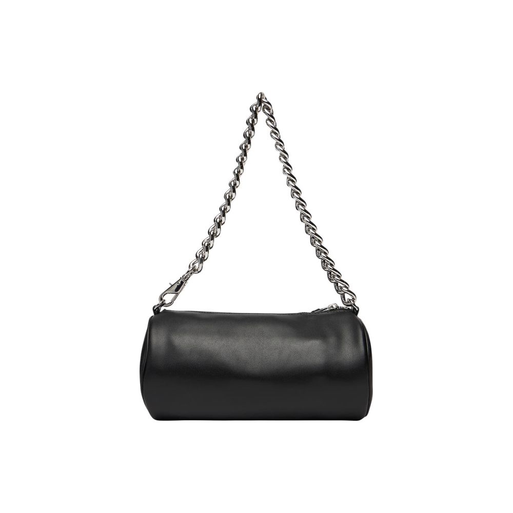 Shoulder Handbag by Tommy Hilfiger Jeans for women in leather black features a signature silhouette, showcasing a secure zipper and signature with versatile shoulder-strap for a sophisticated look.
