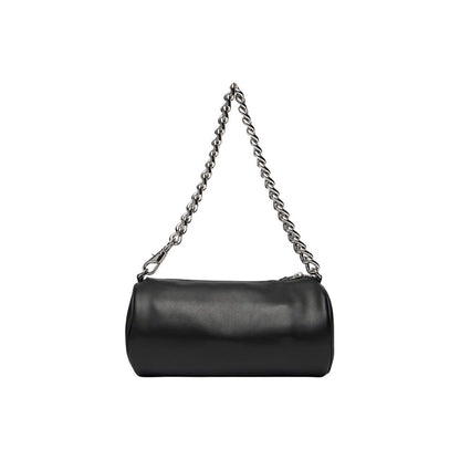 Shoulder Handbag by Tommy Hilfiger Jeans for women in leather black features a signature silhouette, showcasing a secure zipper and signature with versatile shoulder-strap for a sophisticated look.