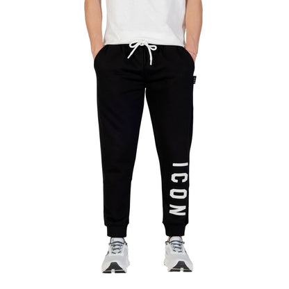 Icon Black Cotton Joggers (Workout Pants)