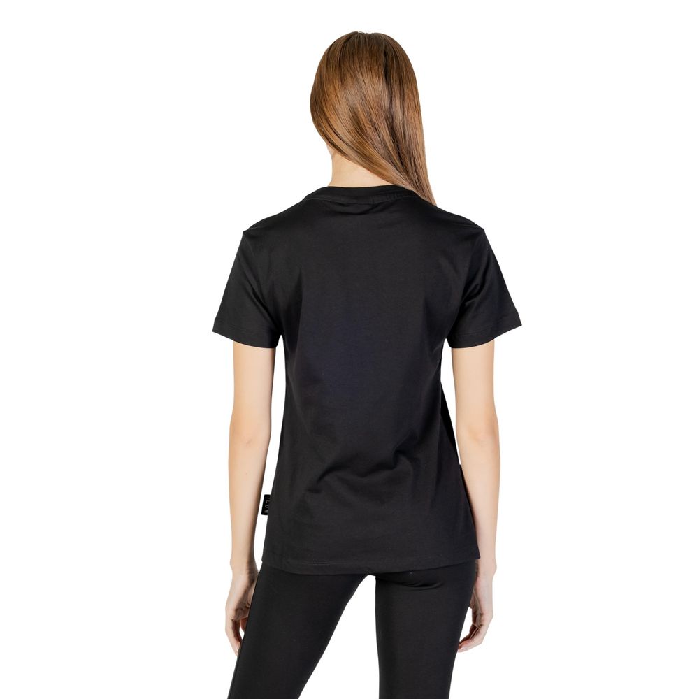 T-Shirt by Icon for women in cotton black features a plush silhouette, showcasing a sophisticated crew neckline and for a truly plush finish.