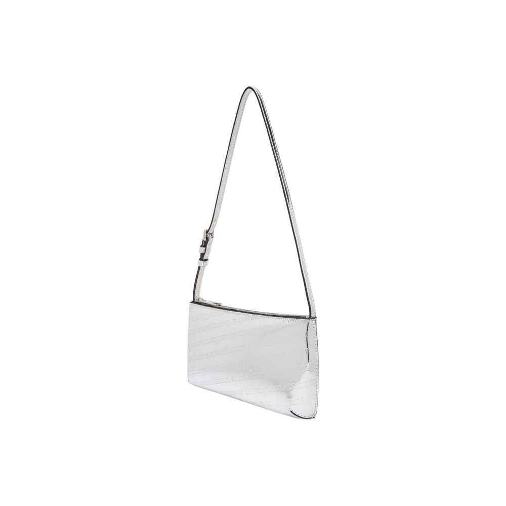 Shoulder Handbag by Tommy Hilfiger Jeans for women in polyethylene & polyurethane silver features a ornamental silhouette, showcasing a secure zipper, ample , and ornamental shoulder-strap & adjustable-strap for a sophisticated look.