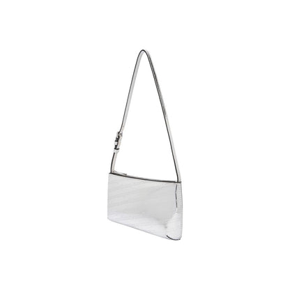 Shoulder Handbag by Tommy Hilfiger Jeans for women in polyethylene & polyurethane silver features a ornamental silhouette, showcasing a secure zipper, ample , and ornamental shoulder-strap & adjustable-strap for a sophisticated look.