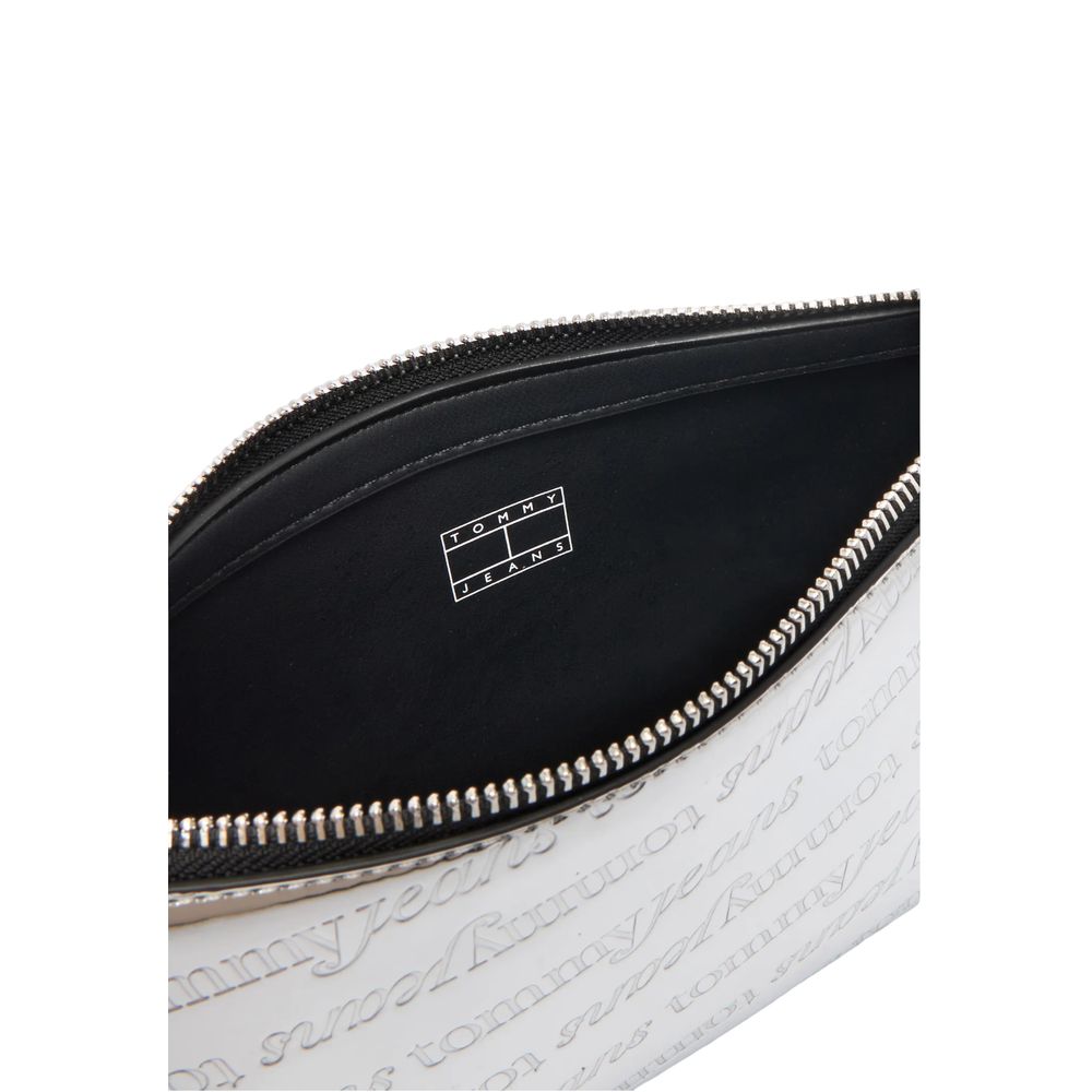 Shoulder Handbag by Tommy Hilfiger Jeans for women in polyethylene & polyurethane silver presents a ornamental silhouette, showcasing a secure zipper, ample , and versatile shoulder-strap & adjustable-strap for a ornamental finish.
