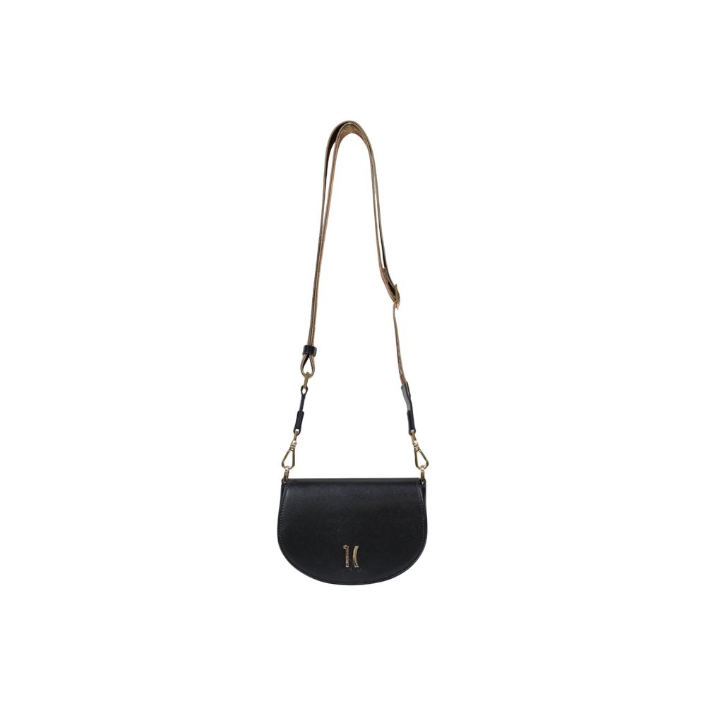 This Crossbody-Shoulder Handbag by Alviero Martini Prima Classe for women in leather and black presents a sculptural silhouette featuring a secure , ample , and versatile crossbody-strap, shoulder-strap & adjustable-strap for a sculptural finish.