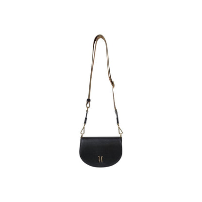 This Crossbody-Shoulder Handbag by Alviero Martini Prima Classe for women in leather and black presents a sculptural silhouette featuring a secure , ample , and versatile crossbody-strap, shoulder-strap & adjustable-strap for a sculptural finish.