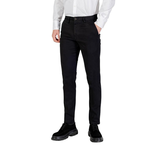 Borghese Black Cotton Skinny Pants