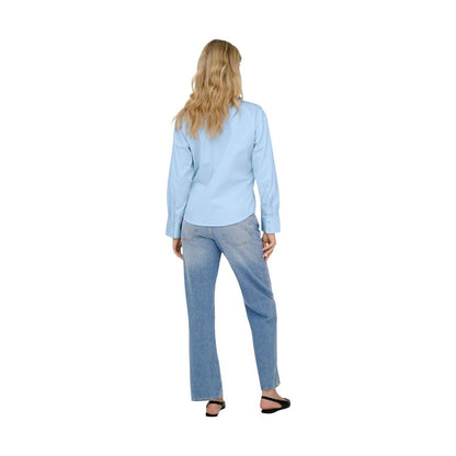 Jacqueline De Yong Blue Cotton Blouse