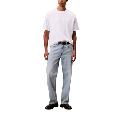 T-Shirt by Calvin Klein for men in cotton white showcases a chic silhouette, artfully detailed with a chic and for a chic finish.