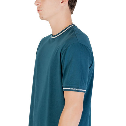 T-Shirt by Armani Exchange for men in cotton black features an edgy silhouette, meticulously detailed with a sophisticated and for a truly edgy finish.