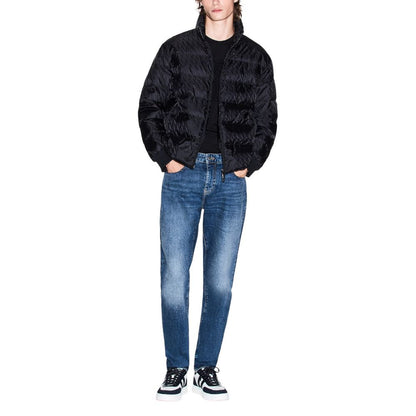 Overcoat by Armani Exchange for men in polyamide black features a cosy chic silhouette, artfully detailed with a sophisticated high-neck neckline and premium for a cosy chic finish.