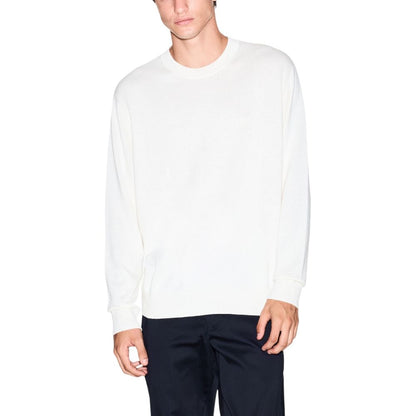 Armani Exchange Men's Lightweight Crew-Neck Silk Cotton & Viscose Sweatshirt - Cream
