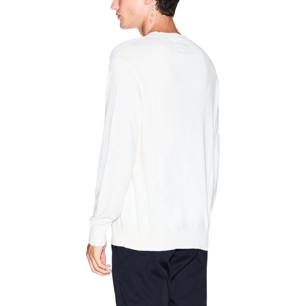 Armani Exchange Men's Lightweight Crew-Neck Silk Cotton & Viscose Sweatshirt - Cream